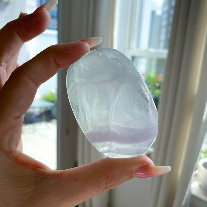 Imperfect Lavender Fluorite Palm Stone 