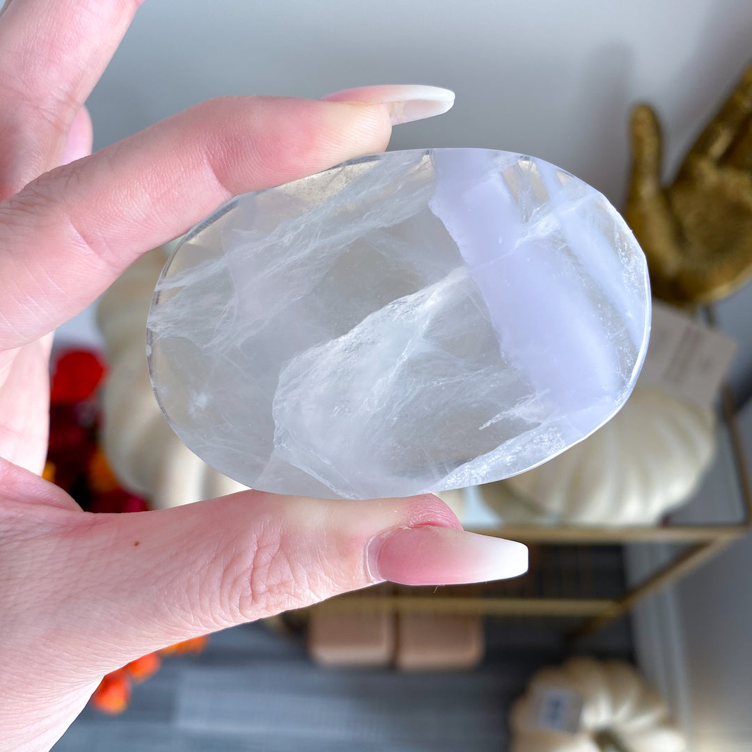 Imperfect Lavender Fluorite Palm Stone 