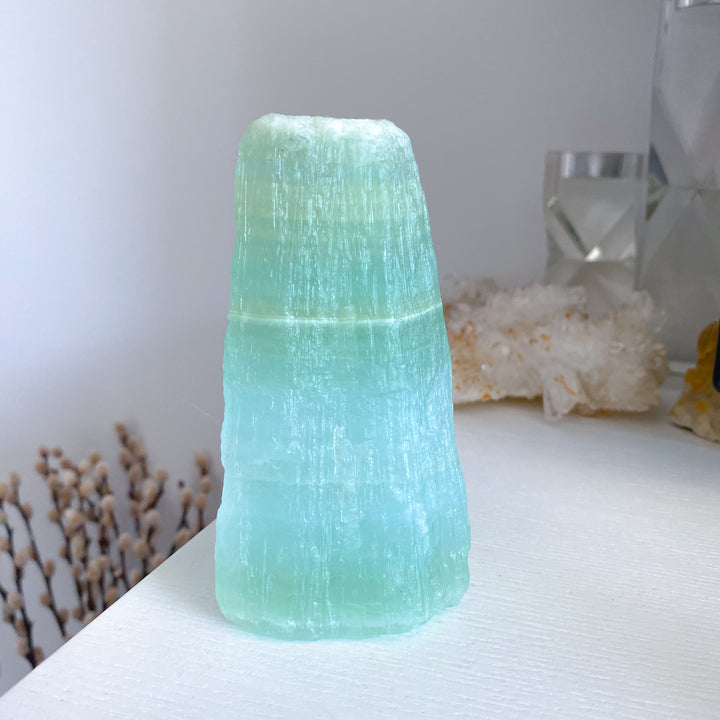 Tall, Large Pistachio Calcite Raw Freeform #1