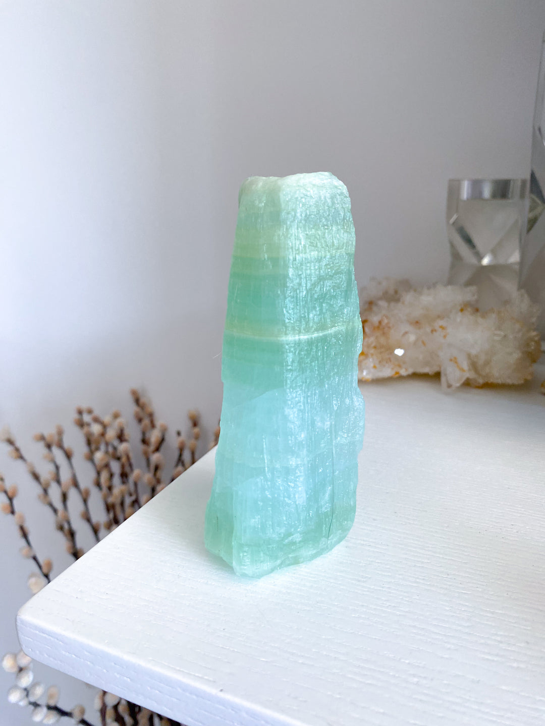 Tall, Large Pistachio Calcite Raw Freeform #1