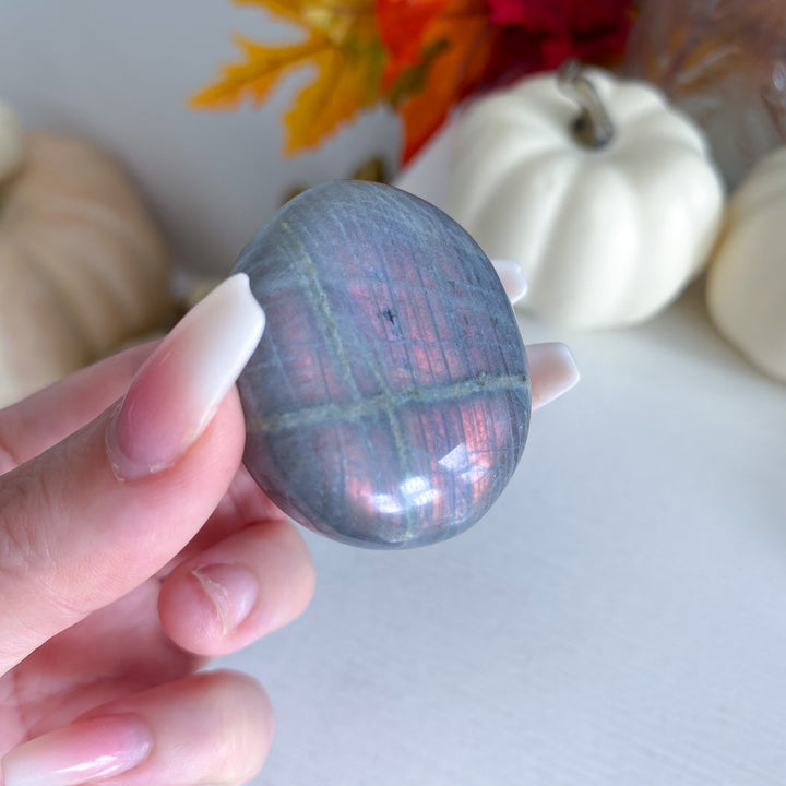 Thick Sunset Labradorite Coin 