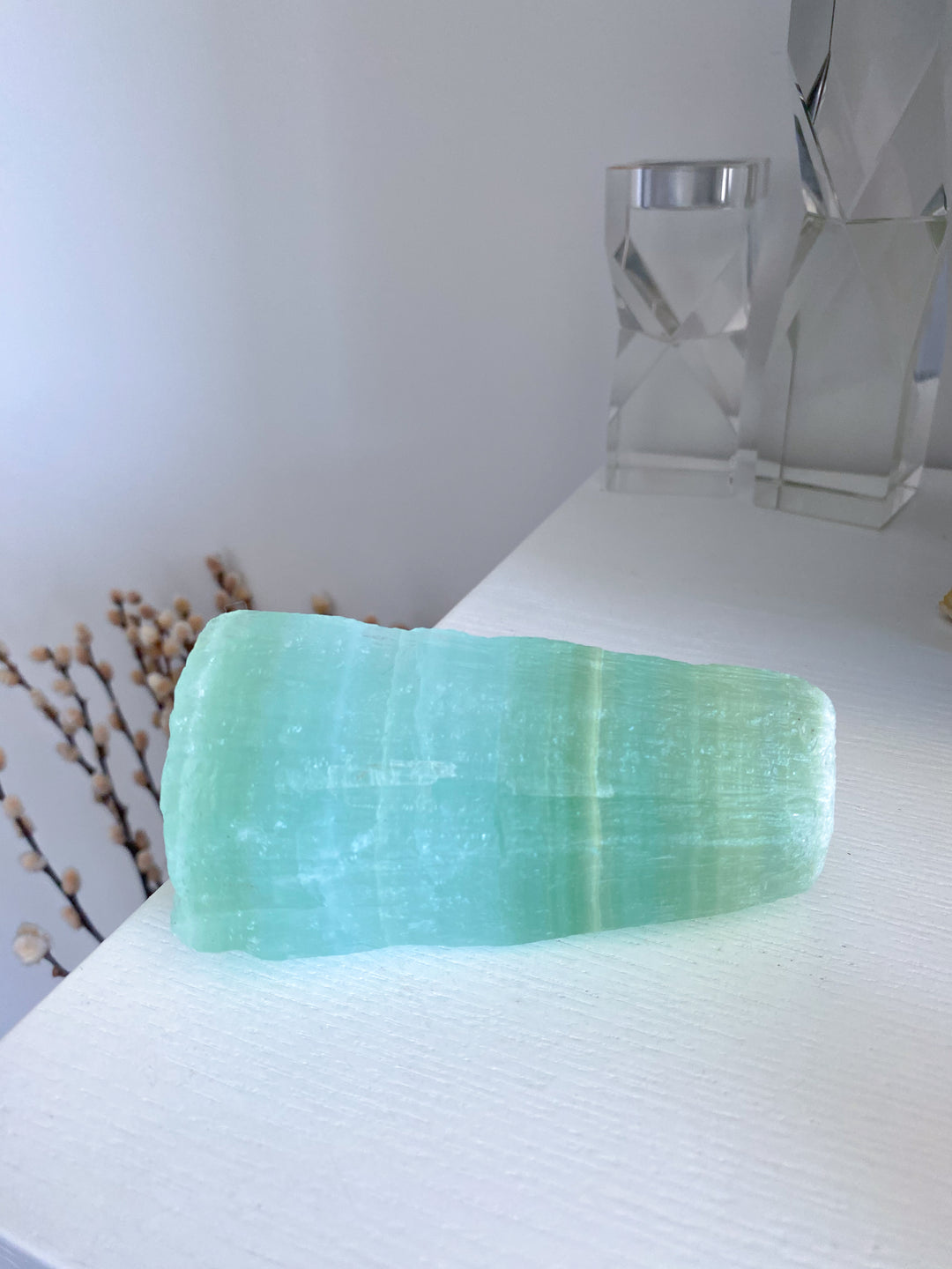 Tall, Large Pistachio Calcite Raw Freeform #1