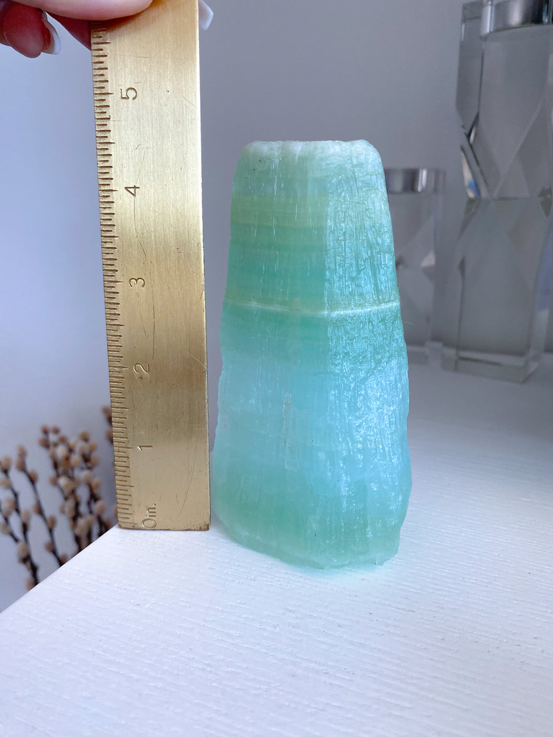 Tall, Large Pistachio Calcite Raw Freeform #1