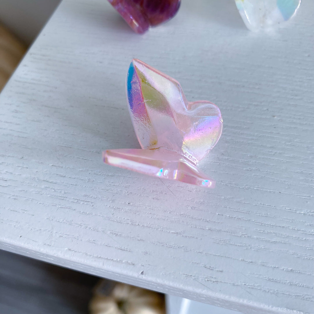 Aura Butterfly Carving: Amethyst, White Quartz or Rose Quartz