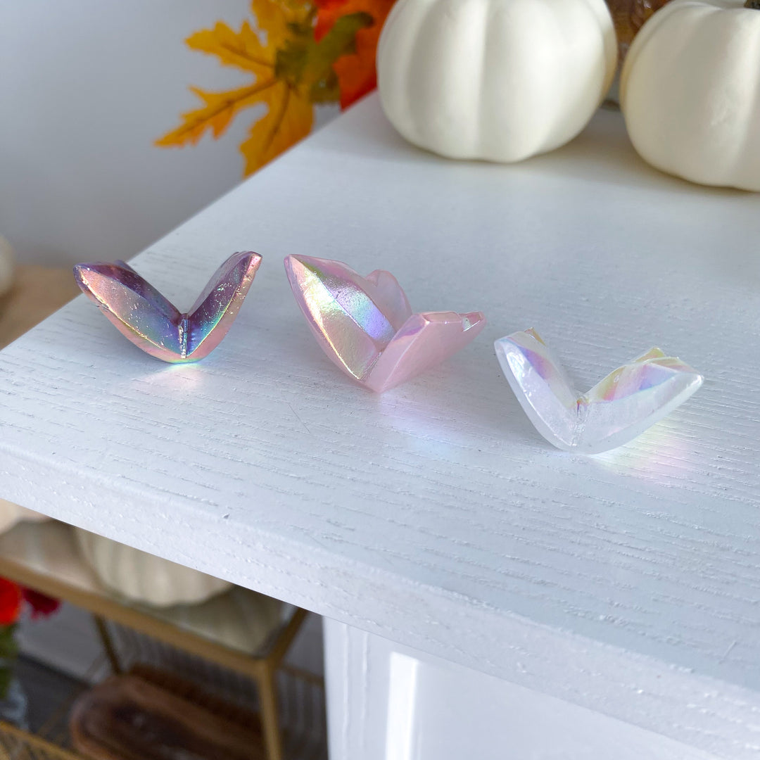 Aura Butterfly Carving: Amethyst, White Quartz or Rose Quartz
