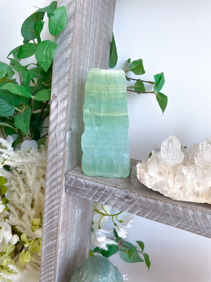 Tall, Large Pistachio Calcite Raw Freeform #1