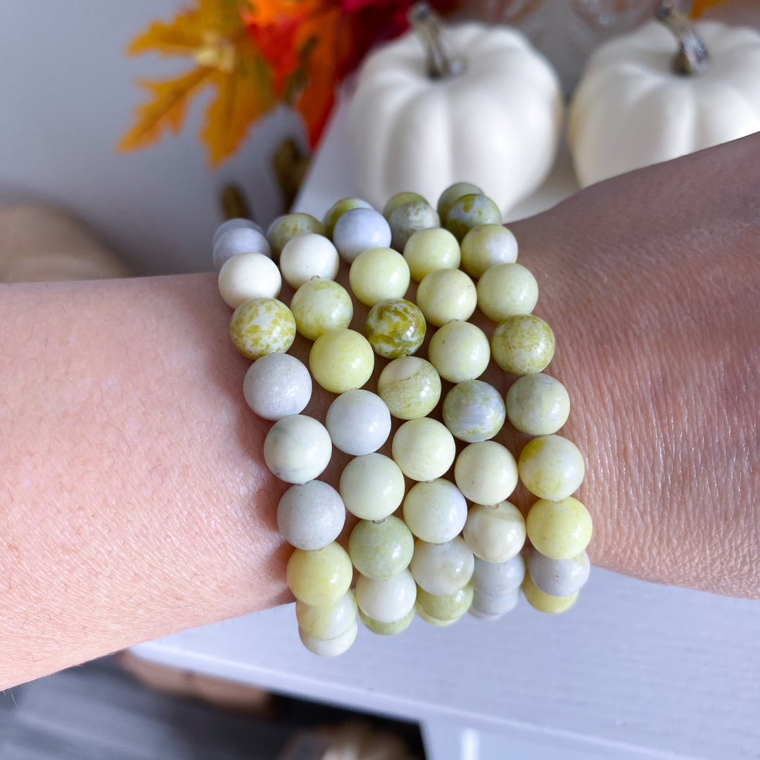 Fancy Yellow Jade 8mm Bracelet