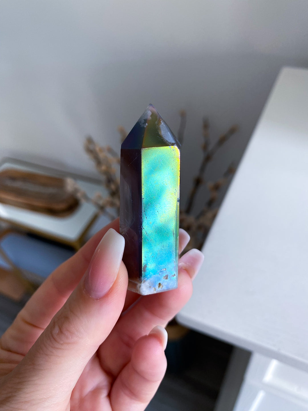 Dark Aura Agate Tower - Imperfect