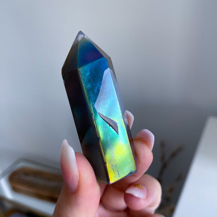 Dark Aura Agate Tower - Imperfect