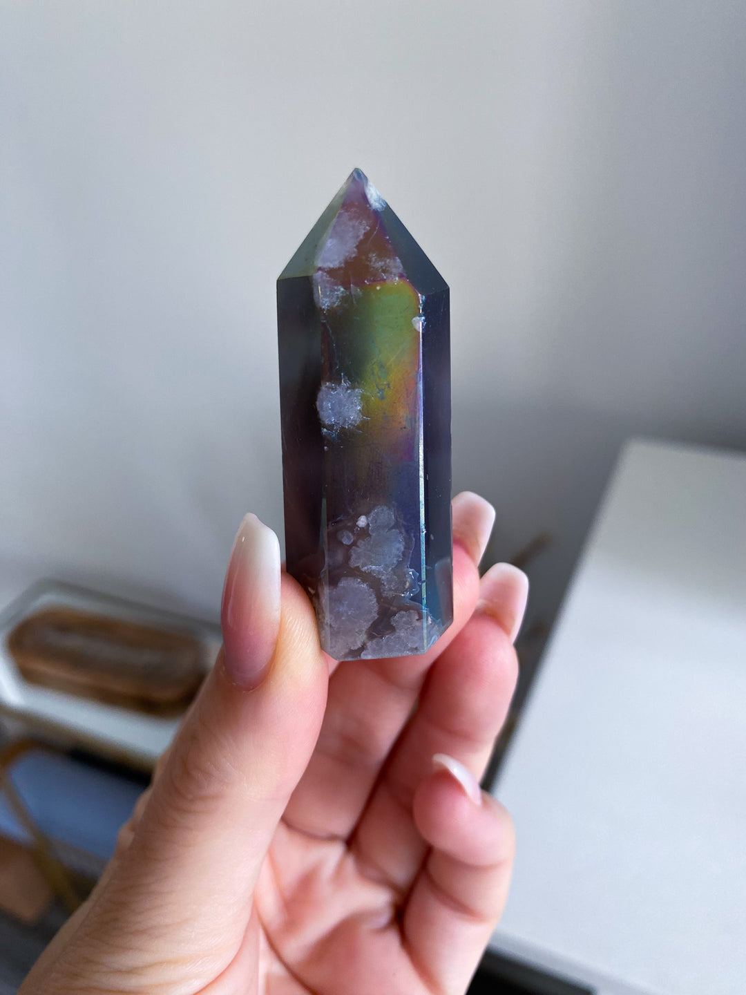 Dark Aura Agate Tower - Imperfect