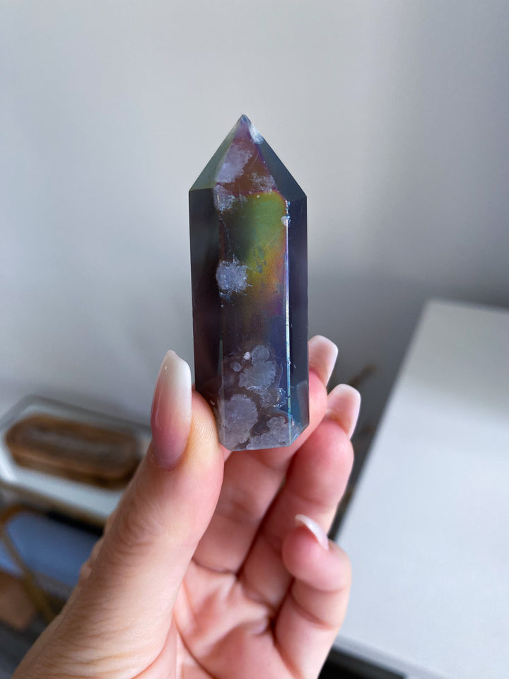 Dark Aura Agate Tower - Imperfect