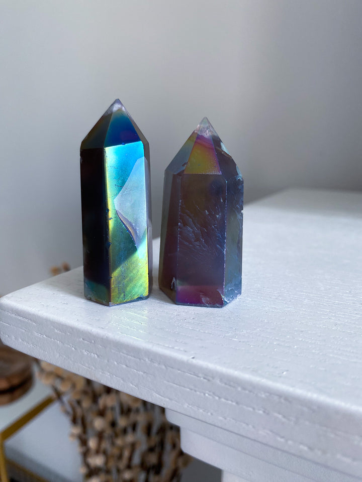 Dark Aura Agate Tower - Imperfect