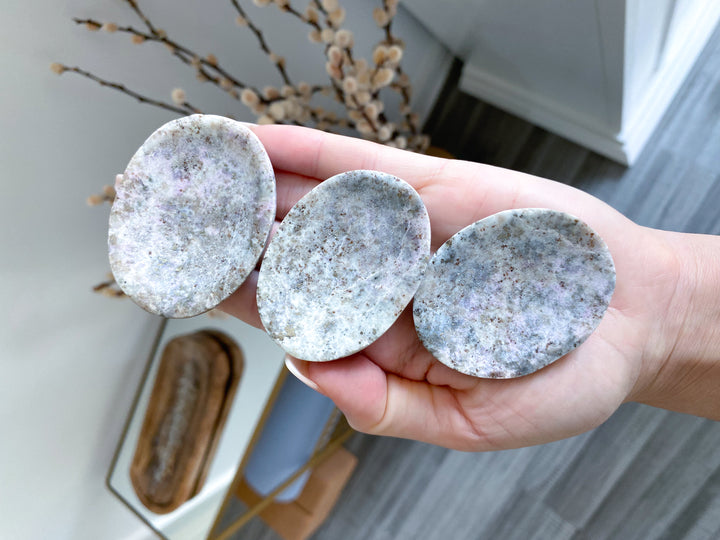 RARE: Large Pyrite in Hackmanite Worry Stone (UV Reactive)