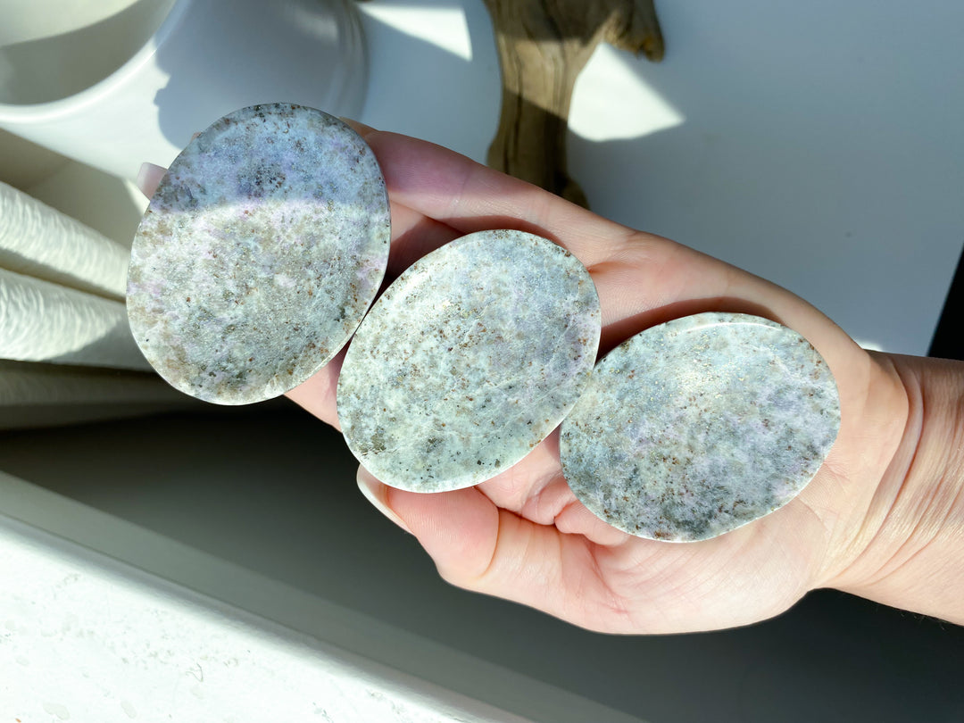 RARE: Large Pyrite in Hackmanite Worry Stone (UV Reactive)