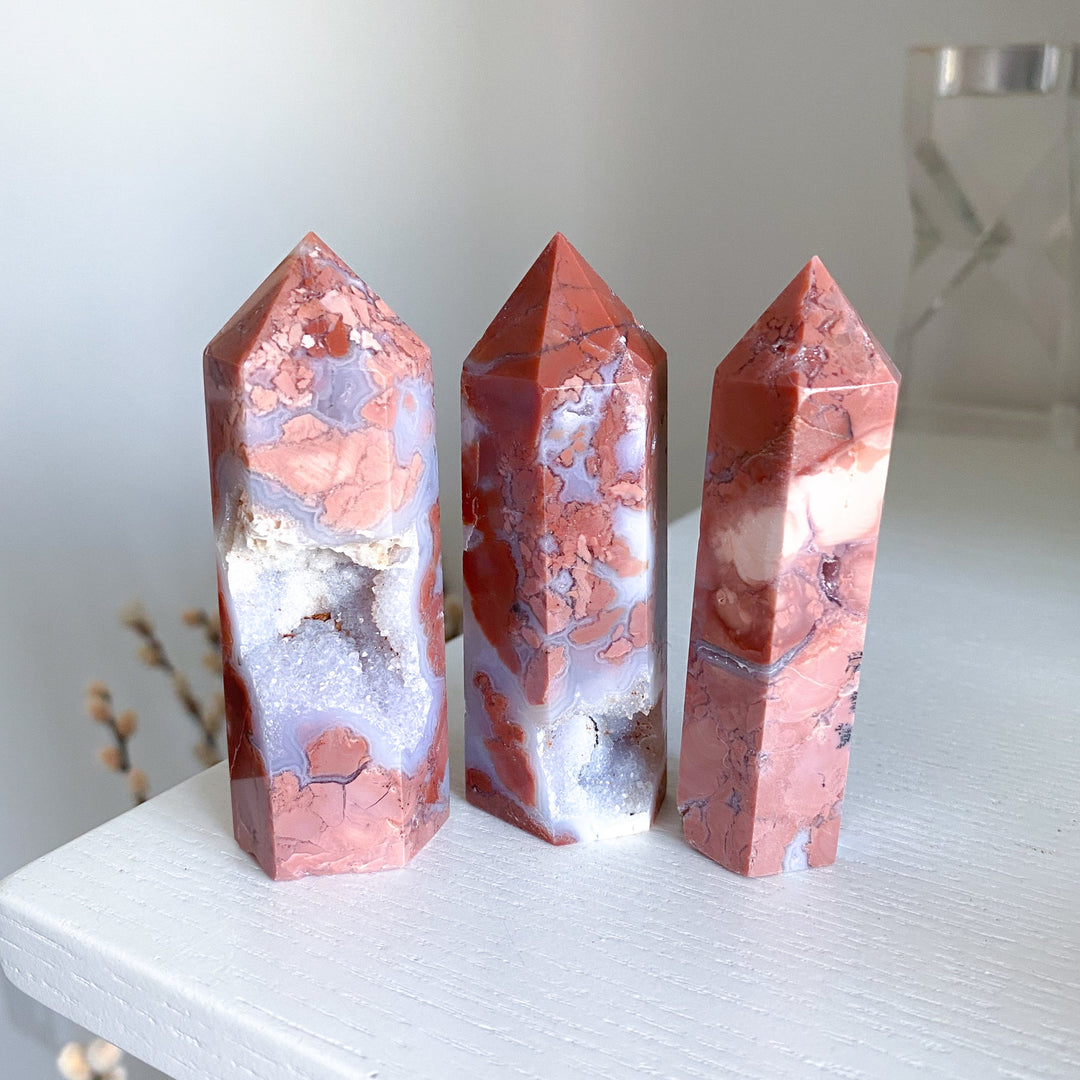 Cotton Candy Agate Towers 3" - You Choose