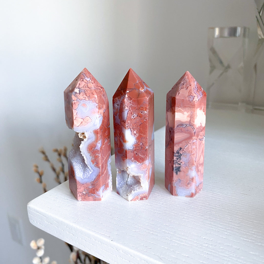 Cotton Candy Agate Towers 3" - You Choose