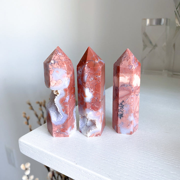 Cotton Candy Agate Towers 3" - You Choose