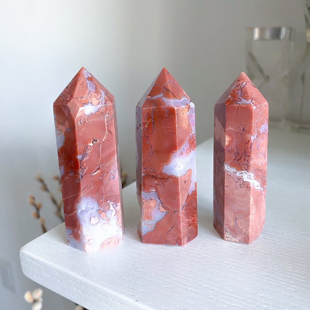 Cotton Candy Agate Towers 3" - You Choose