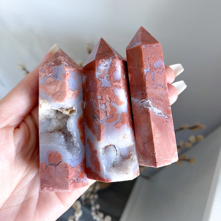 Cotton Candy Agate Towers 3" - You Choose