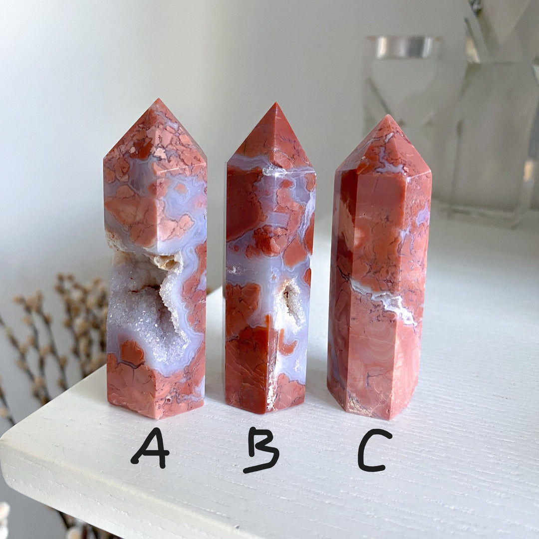 Cotton Candy Agate Towers 3" - You Choose