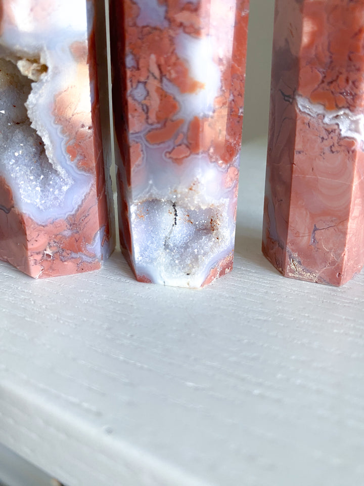 Cotton Candy Agate Towers 3" - You Choose