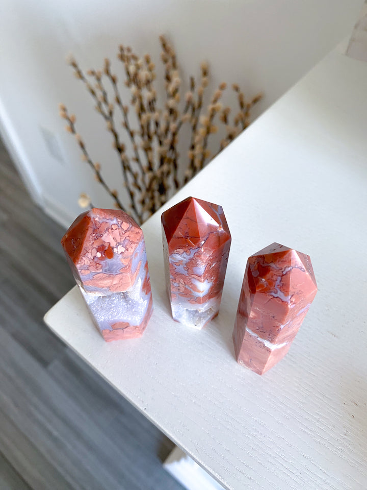 Cotton Candy Agate Towers 3" - You Choose