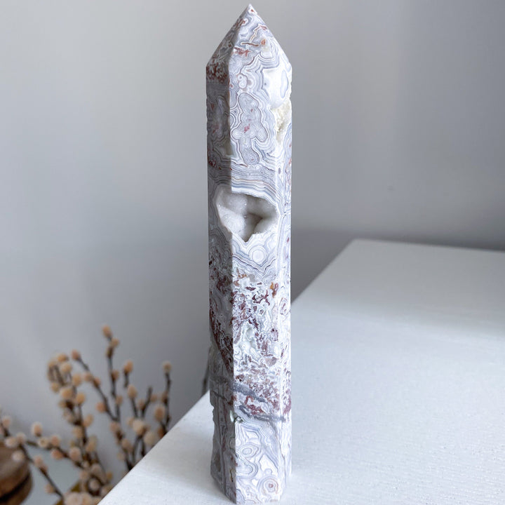Crazy Lace Agate Tower 6" 