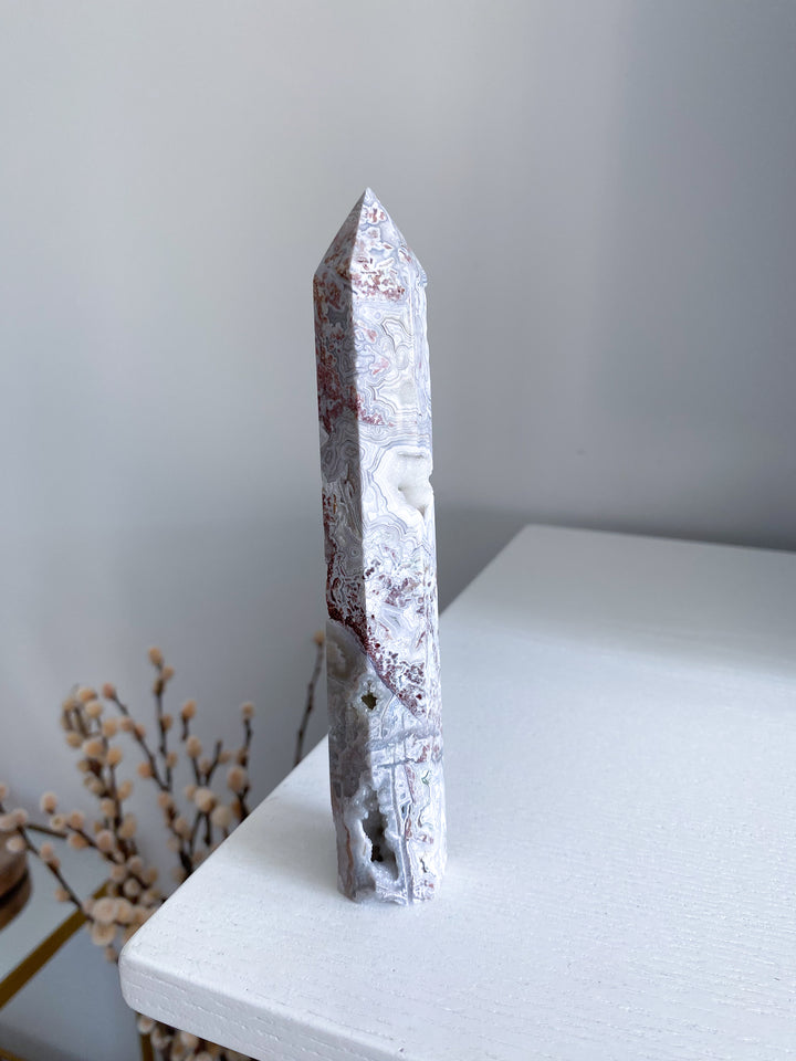 Crazy Lace Agate Tower 6" 