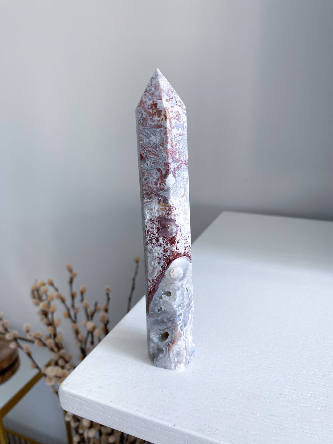 Crazy Lace Agate Tower 6" 
