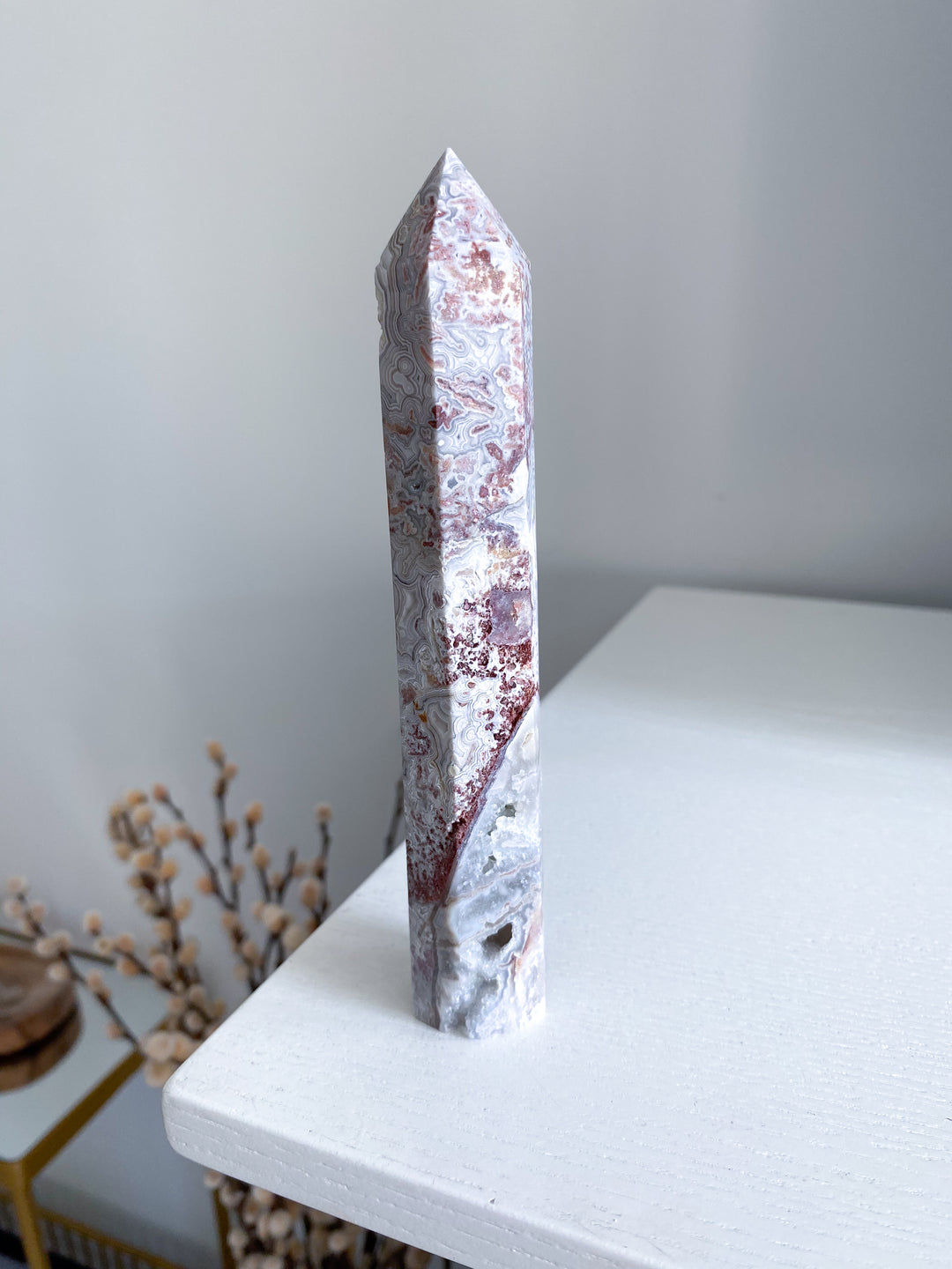 Crazy Lace Agate Tower 6" 