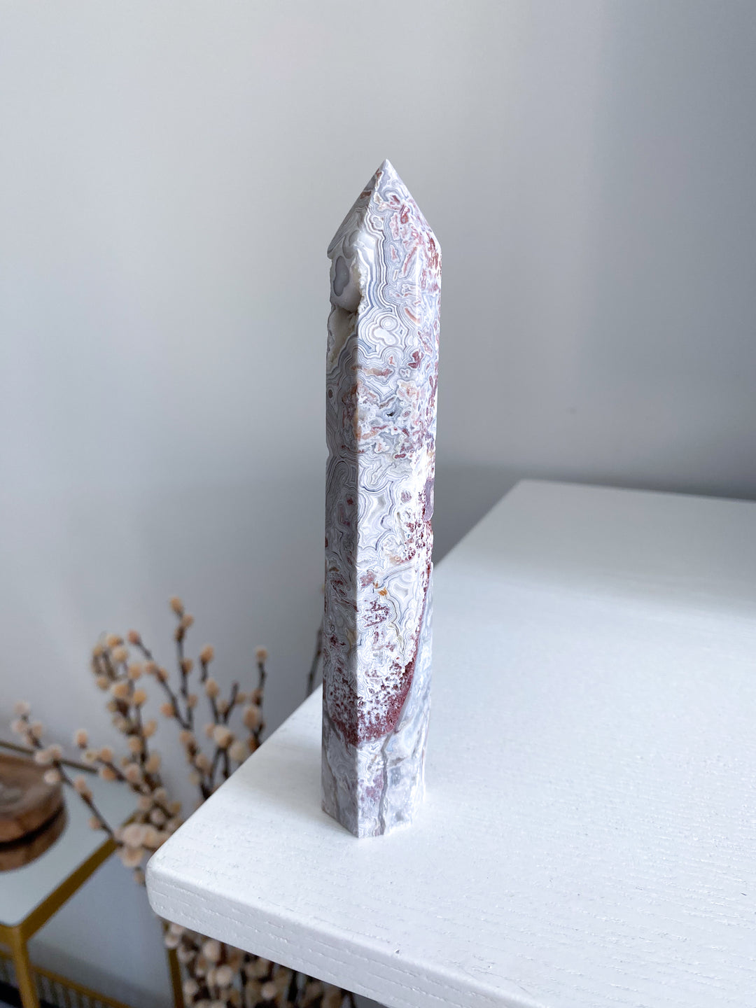 Crazy Lace Agate Tower 6" 