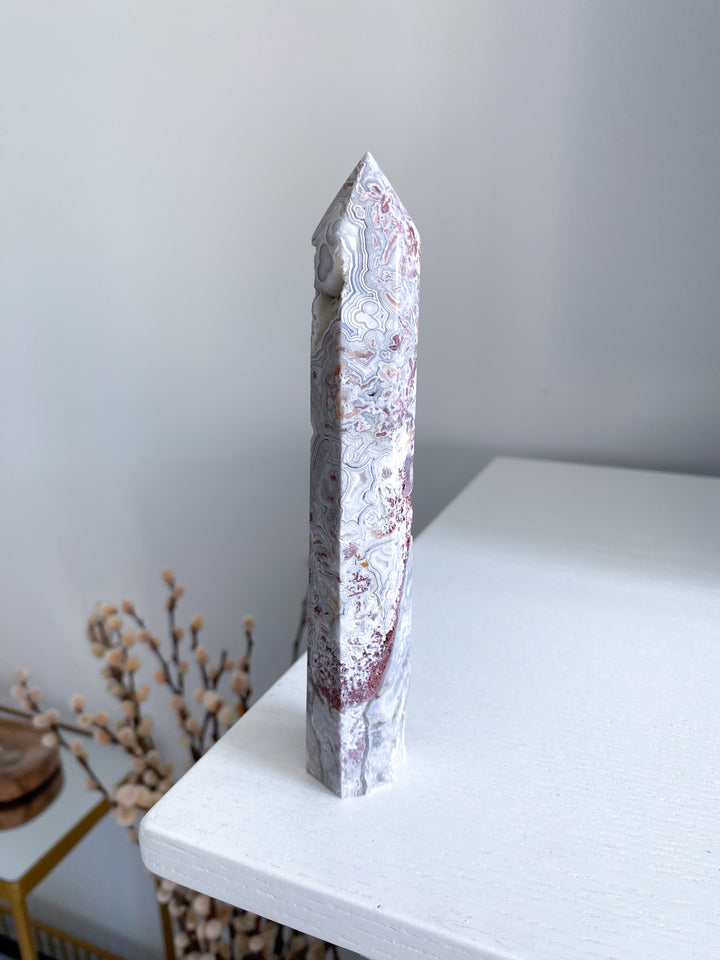Crazy Lace Agate Tower 6" 