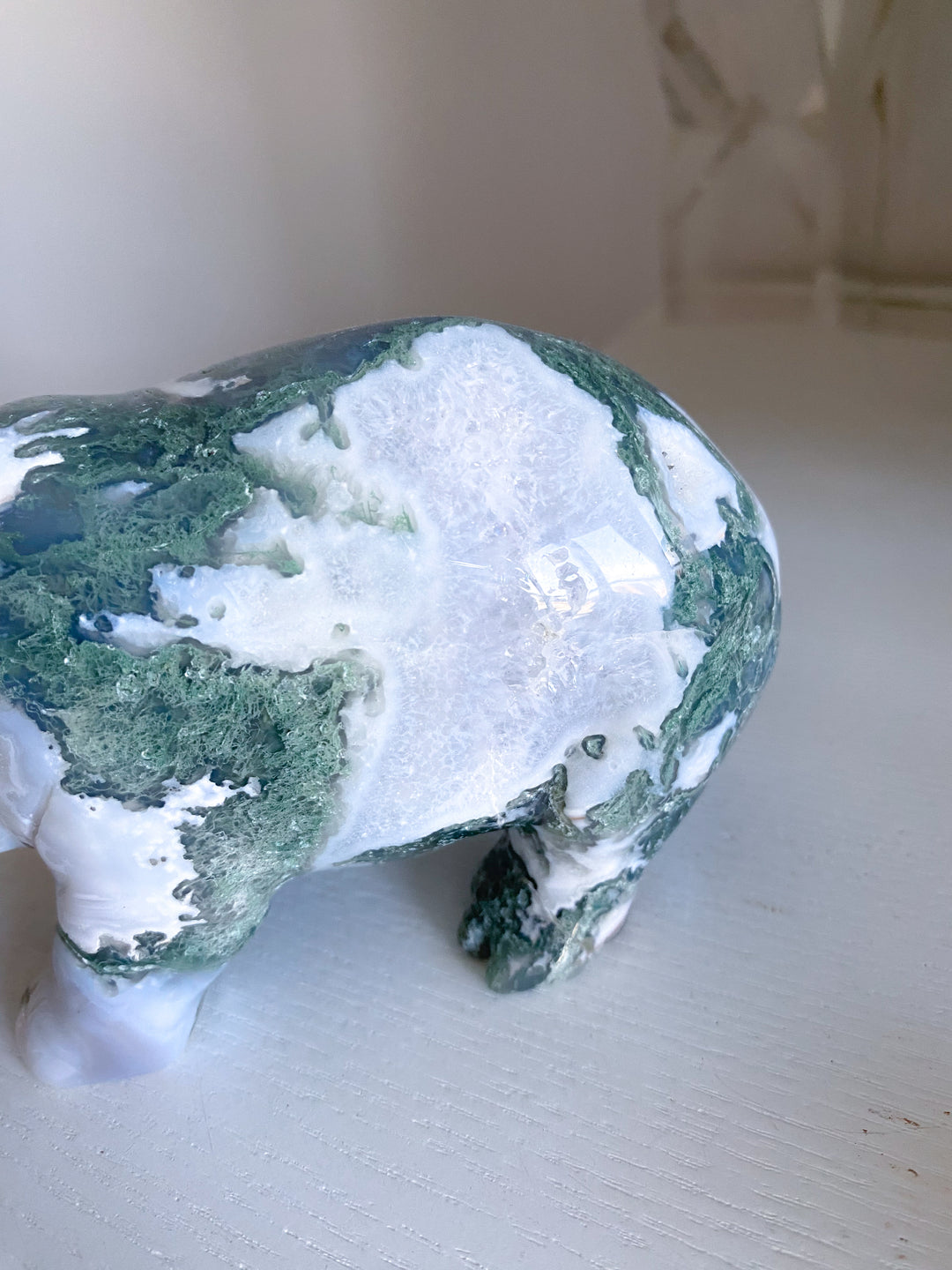 1lb Large Moss Agate Hippo