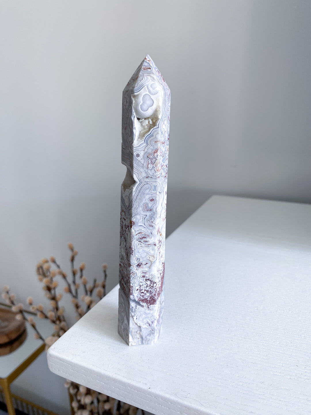 Crazy Lace Agate Tower 6" 