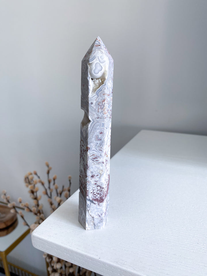 Crazy Lace Agate Tower 6" 