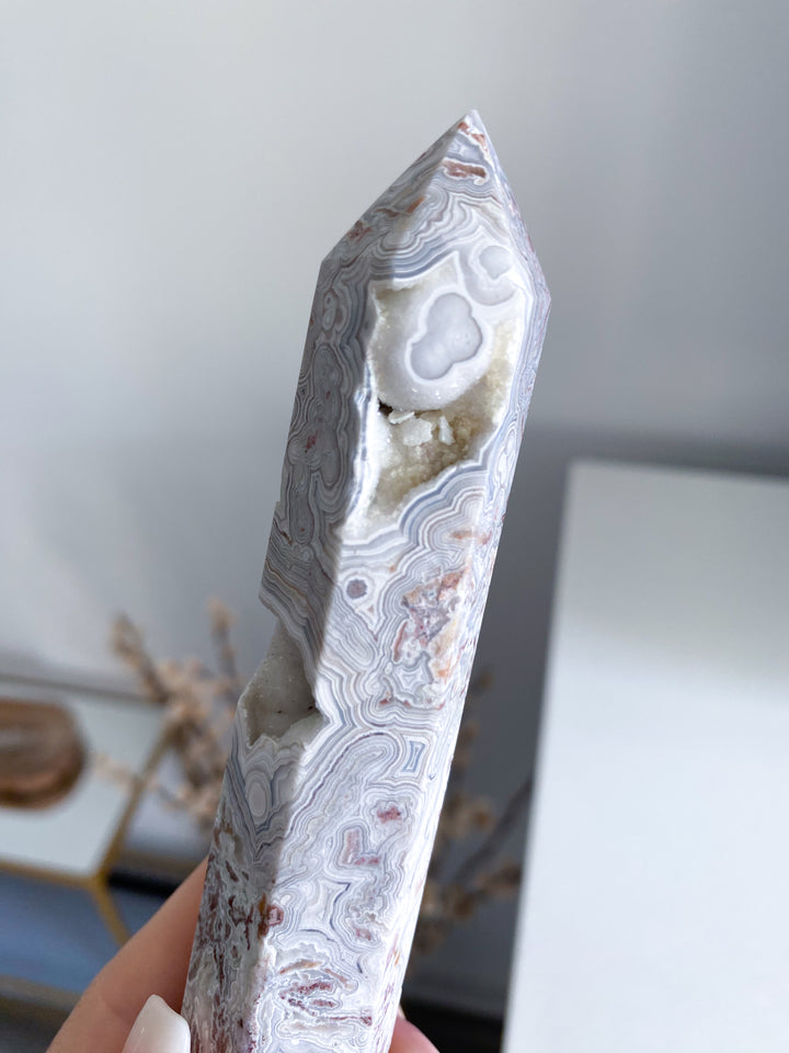 Crazy Lace Agate Tower 6" 