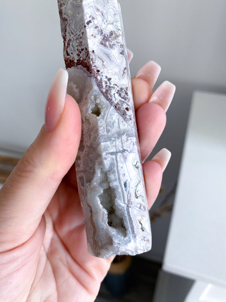 Crazy Lace Agate Tower 6" 