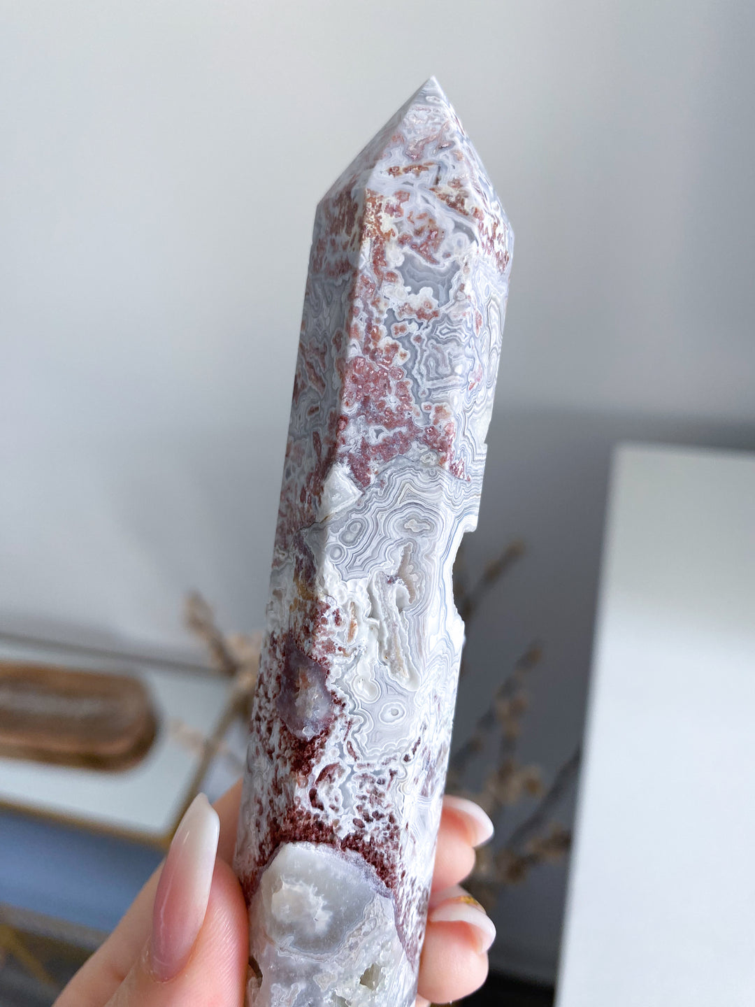 Crazy Lace Agate Tower 6" 