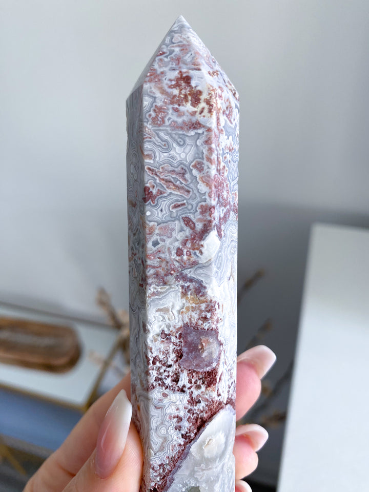 Crazy Lace Agate Tower 6" 