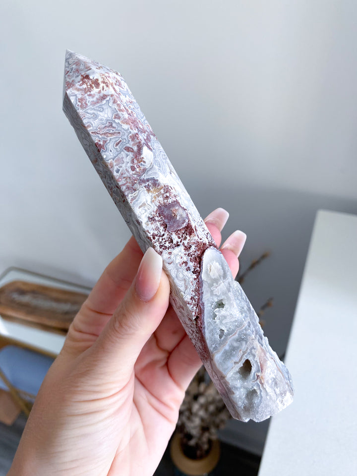 Crazy Lace Agate Tower 6" 