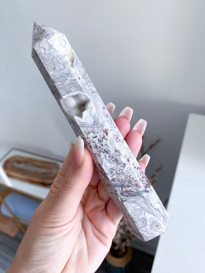 Crazy Lace Agate Tower 6" 