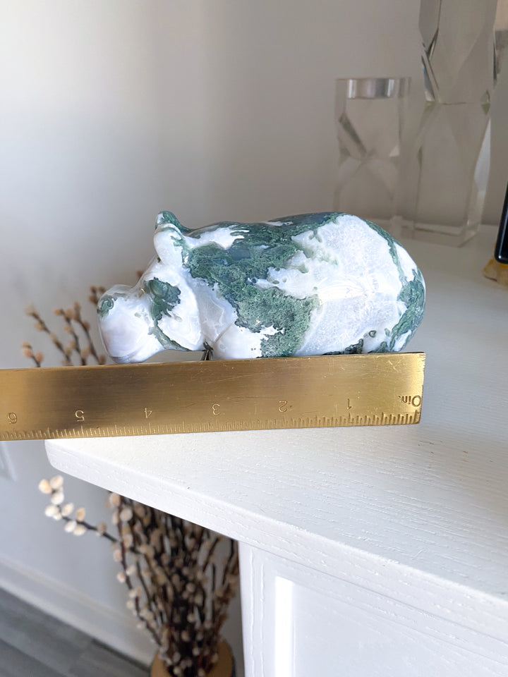 1lb Large Moss Agate Hippo