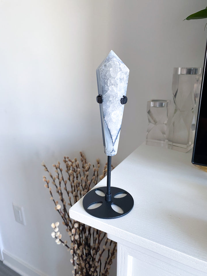Black Agate Wand on Stand - Get Exact Piece