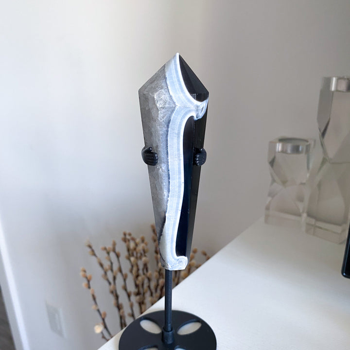 Black Agate Wand on Stand - Get Exact Piece
