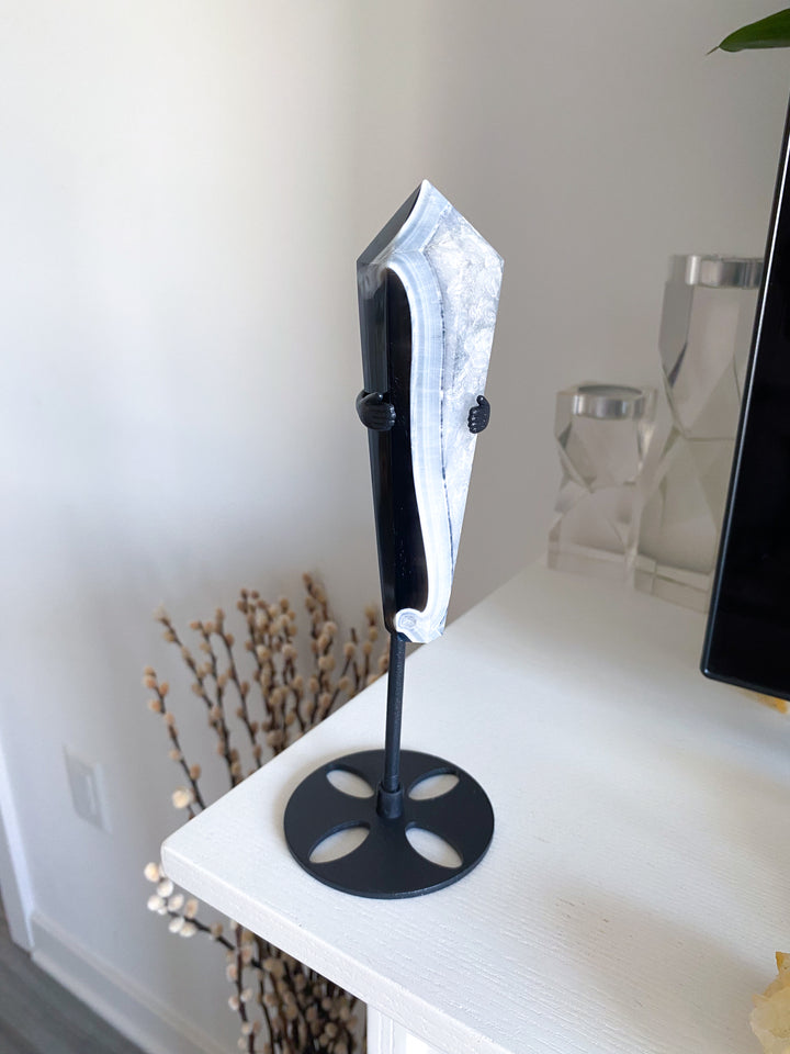 Black Agate Wand on Stand - Get Exact Piece