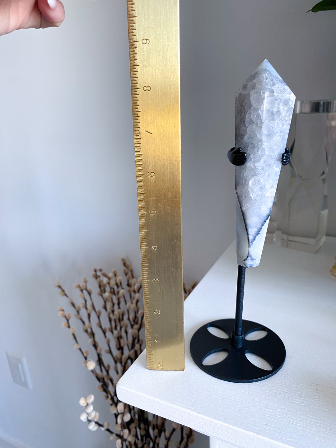 Black Agate Wand on Stand - Get Exact Piece