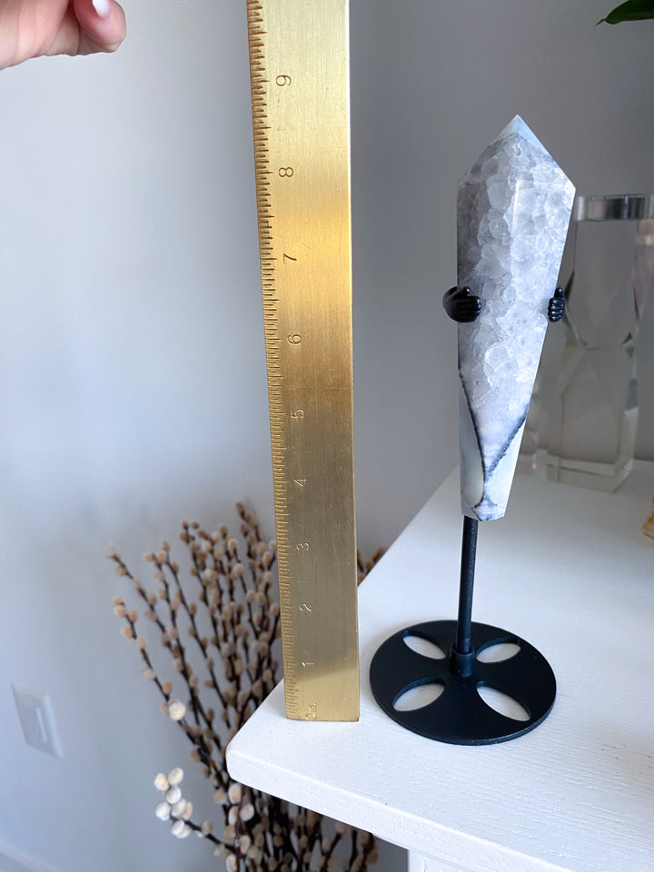 Black Agate Wand on Stand - Get Exact Piece