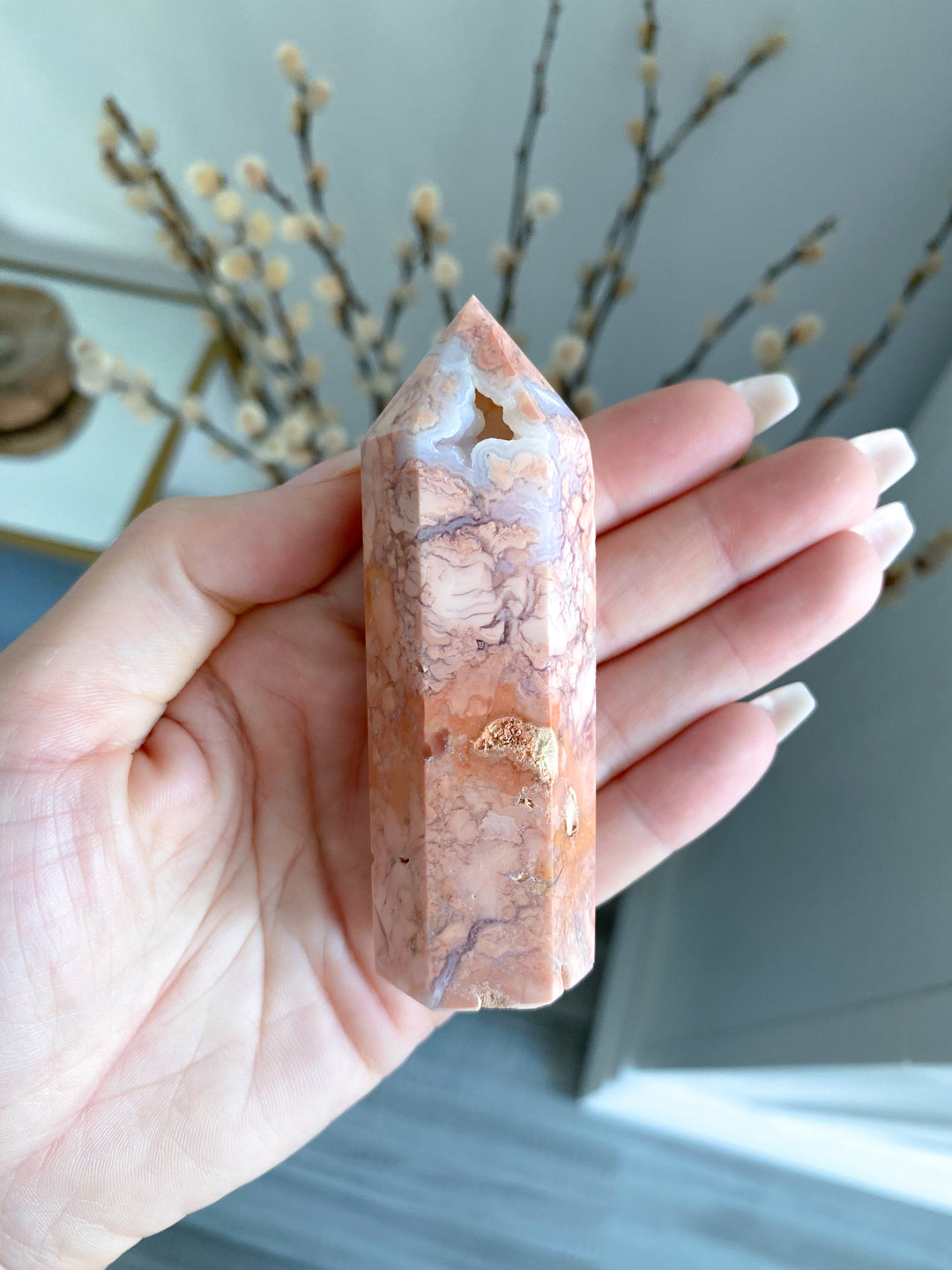 Cotton Candy Agate Tower 