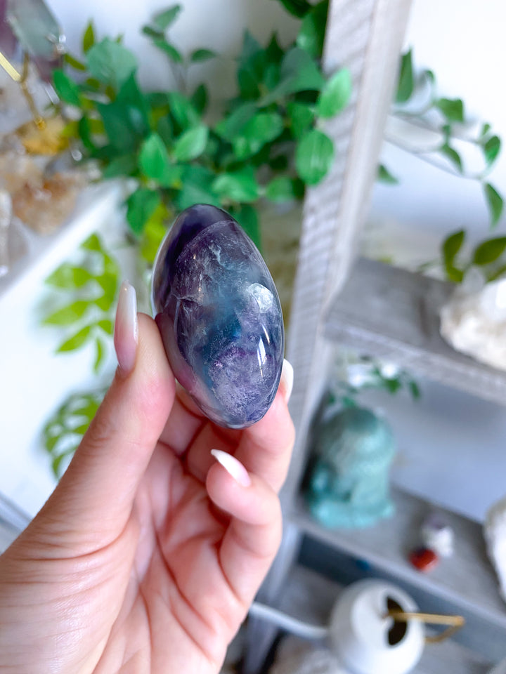 Chevron Rainbow Fluorite Palm #17