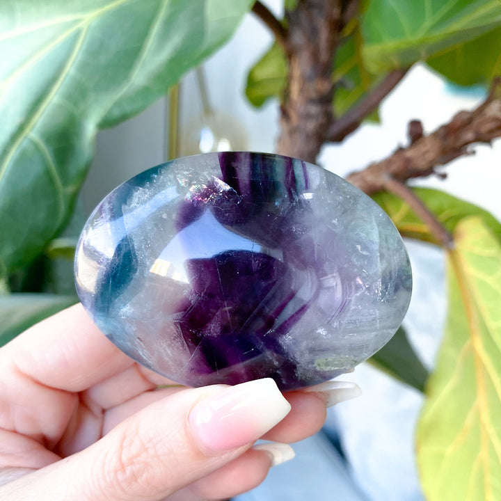Chevron Rainbow Fluorite Palm #17